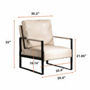 Classic Mid Century Modern Accent Chair With Durable Square Metal Frame, Armchair by HouseOfZazla