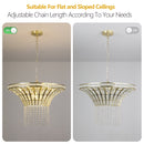 8-Light 23.6' Wide Crystal Waterfall Chandelier