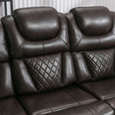 Home Theater Seating Manual Recliner Chair With Center Console And Led Light Strip For Living Room by HouseOfZazla