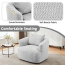360° Swivel Barrel Sofa Chair With Throw Pillow, Upholstered Accent Chair by HouseOfZazla