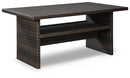 Easy Isle - RECT Multi-Use Table - Dark Brown / Beige