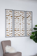 Metal Decorative Wall Art With Frame, Wall Decor For Living Room (Set of 3) - Gold by Unique Piece Furniture