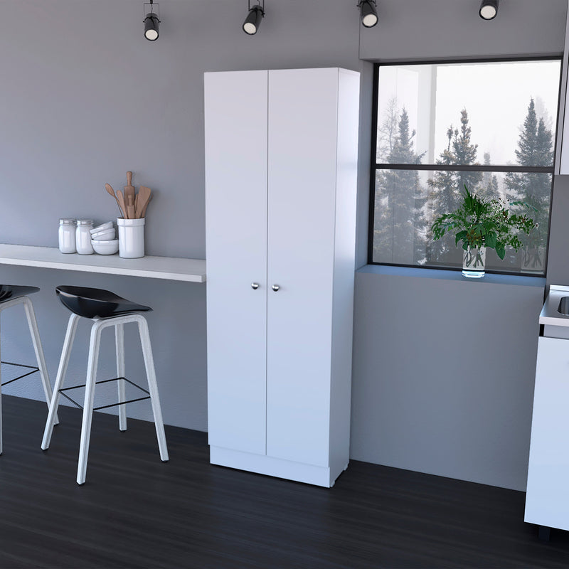 Buxton Rectangle 2-Door Storage Tall Cabinet White