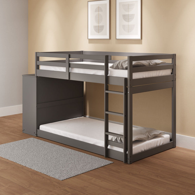 Gaston - Bunk Bed Twin Over Twin With 4 Drawers & 3 Compartments - Gray, photo 7 of 8