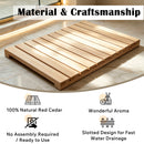 Cedar Wood Shower Mat - Non-Slip Slatted Bath Mat