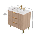 Amara 36'' Bathroom Vanity & Sink, Carrara by HouseOfZazla