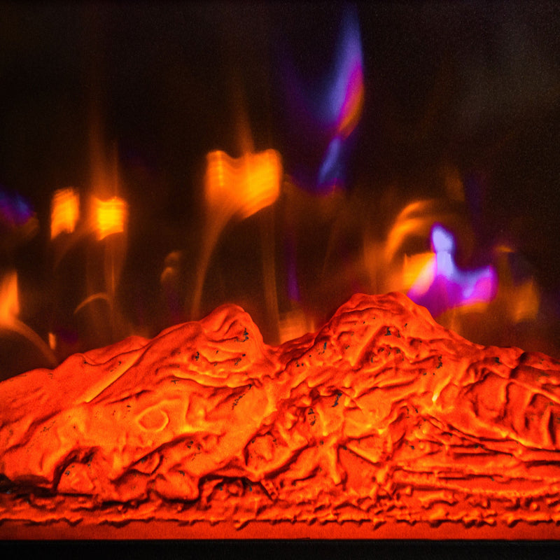 17" Electric Fireplace Stove with Two Heating Modes, Freestanding Fire Place Heater with Realistic Logs LED Flame, Adjustable Temperature, Overheat Protection, 750W/1500W, Black