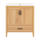 Elegant Fluted Bathroom Vanity With Sink, Soft Close Doors & Drawer by HouseOfZazla