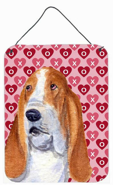 Basset Hound Hearts Love and Valentine's Day Wall or Door Hanging Prints