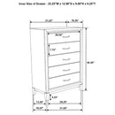 Gregory - 5 Drawer Chest - Smoke Gray