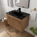 30 Inch Bathroom Vanity With Black Ceramic Basin and Adjust Open Shelf (KD-PACKING)