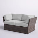 Outdoor Wicker Loveseat With Cushions Patio Seating Wicker - Brown by Unique Piece Furniture