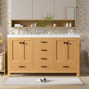 Bathroom Vanity With Double Sink, Soft Close Doors & Drawers Handles - Wood by HouseOfZazla