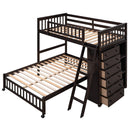 Bunk Bed With 6 Drawers And Flexible Shelves, Bottom Bed With Wheels by HouseOfZazla