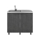 Alatna Freestanding Utility Base Cabinet with Stainless Steel Countertop by HouseOfZazla