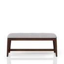 Backless Upholstered Dining Bench Mid Century Seating - Beige by HouseOfZazla