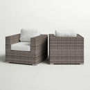 Grade - Club Patio Chair With Sunbrella Cushions (Set of 2) - Gray Mix / White by HouseOfZazla