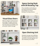 Computer Desk with Glass Door for Home Office or Study