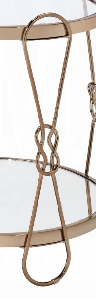 Zekera Mirrored & Champagne Finish End Table, photo 5 of 5