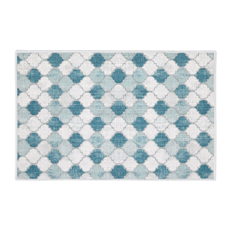 Moroccan Design Multipurpose Floor Mat | 20"x31" | Gray&Blue
