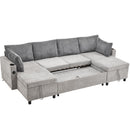 Sectional Sofa Bed With Pull Out Sleeper, USB Ports, Cup Holders by HouseOfZazla
