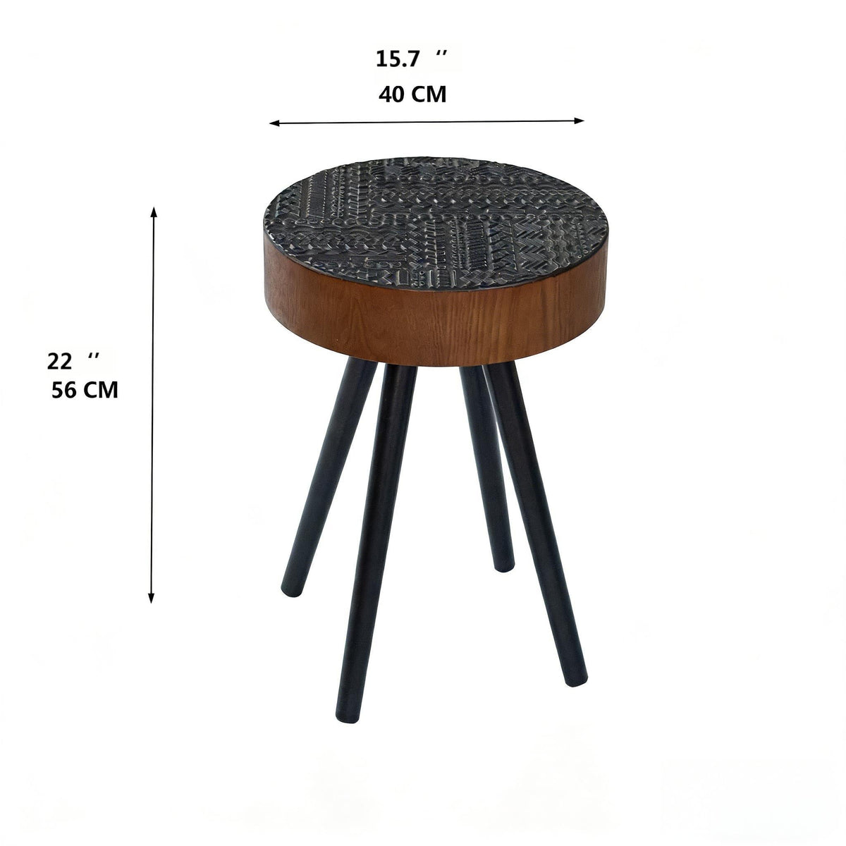 Round Coffee Table With Carved Top For Living Room, photo 6 of 8