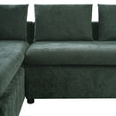 Modern L Shaped Sectional Sofa With Upholstery And Wooden Storage by HouseOfZazla