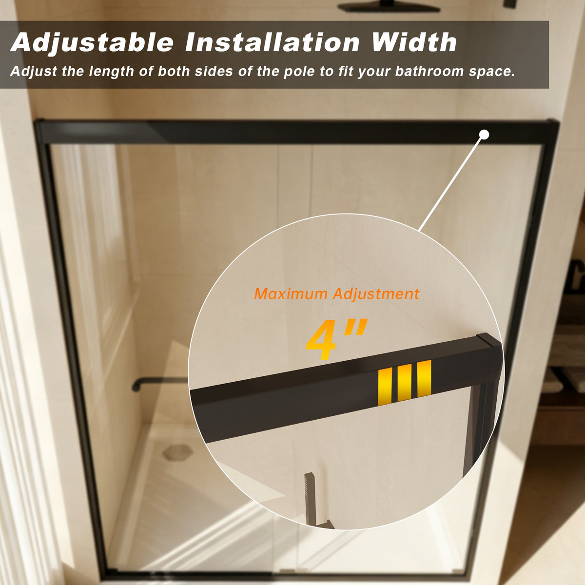 Aluminum Frame Double Sliding Shower Door, photo 2 of 10