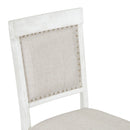 5-Piece Retro Dining Set, Rectangular Wooden Dining Table and 4 Upholstered Chairs for Dining Room and Kitchen (Brown+White)