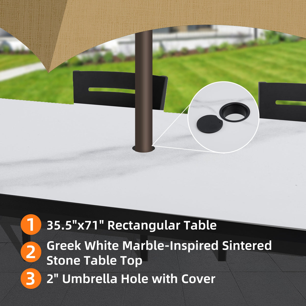 Modern 7PC Outdoor Patio Aluminum Dining Set, photo 4 of 10