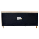 Beige Chunky Headboard Bed Frame, King by HouseOfZazla