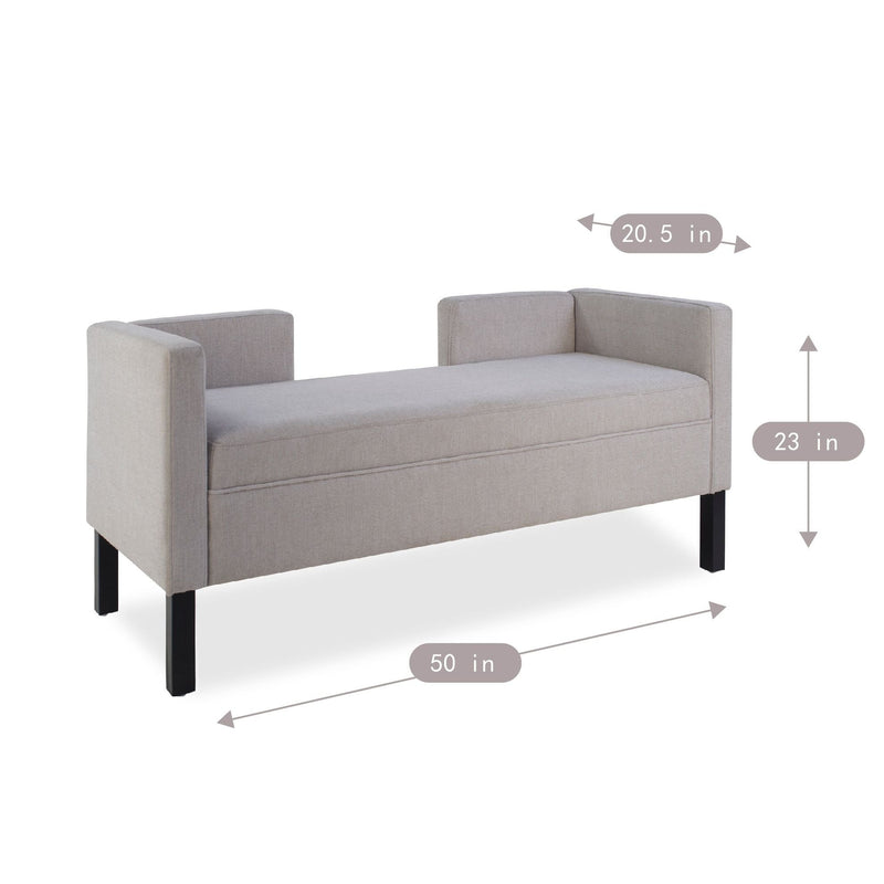 Upholstered Ottoman With 2 Bolster Pillows For Living Room - Gray, photo 5 of 13