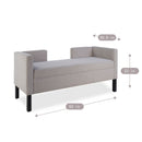 Upholstered Ottoman With 2 Bolster Pillows For Living Room - Gray by HouseOfZazla