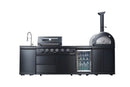 Black 112-Inch Double Stainless Steel Gas Outdoor Kitchen Grill