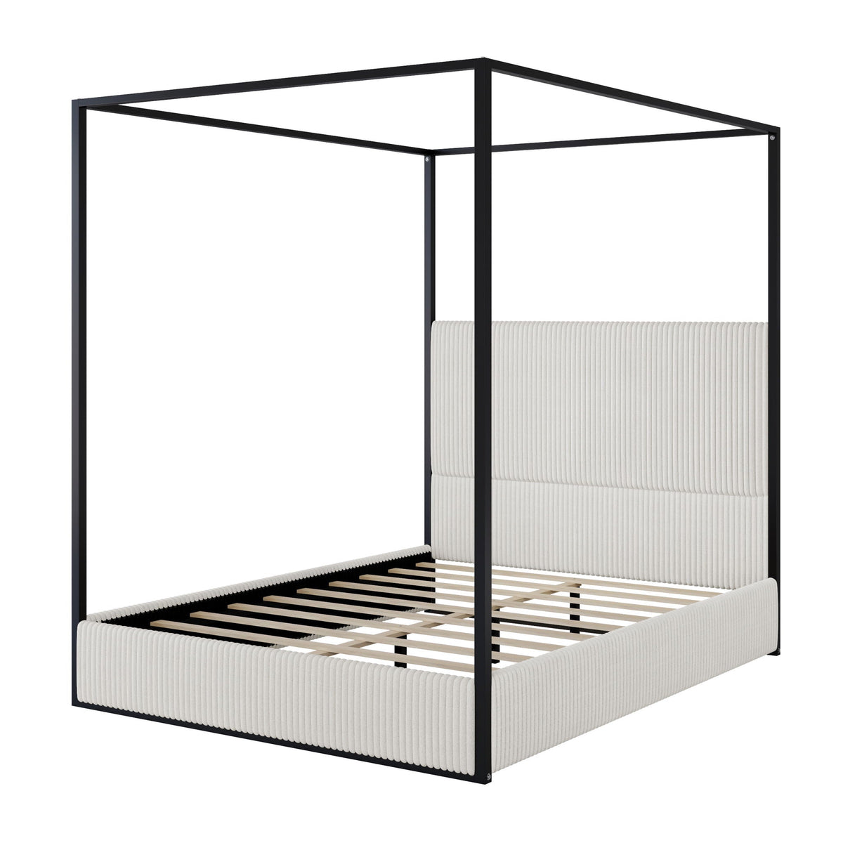 Canopy Bed With Tall Upholstered Headboard And 4 Poster, photo 4 of 6