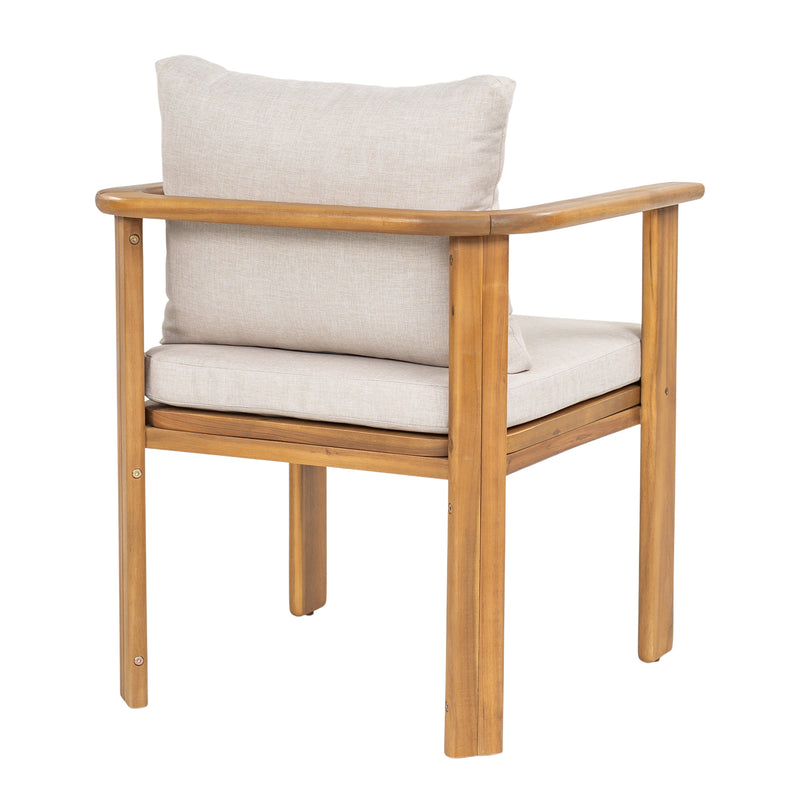 Kaja Outdoor Acacia Wood Dining Chair, Teak Finish Frame, photo 8 of 10