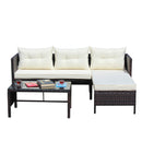 Outdoor Patio Furniture 3-Piece Conversation Set with Wicker Rattan Sectional Sofa by HouseOfZazla
