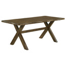 Carbon - Rectangular Dining Table With X Base Design - Brown by HouseOfZazla