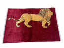 3 X 5 Handmade Hand-Knotted Quality Wool Rug Lion Red Veg Dyes Tribal Pictorial