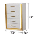 Obsession - 5 Drawer LED Chest - White
