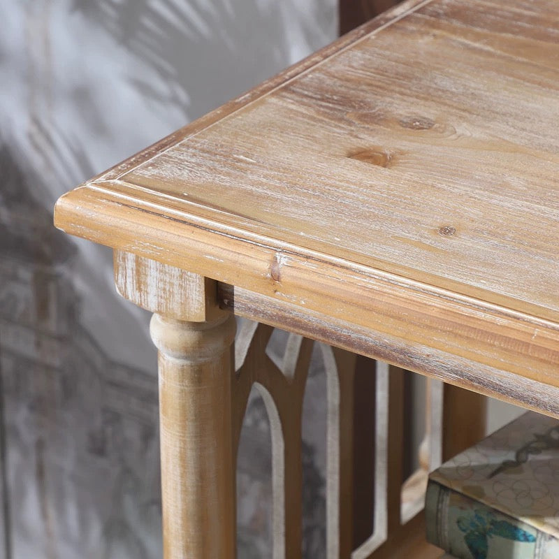 Rustic 3-Tier Console Table with Gothic-Inspired Details, photo 8 of 10