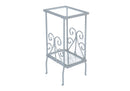 Accent Table, Side Tempered Glass, Transitional - Silver by HouseOfZazla
