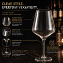 European Style Unbreakable Stemmed Crystal Wine Glasses, | Set of 4