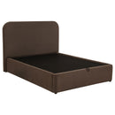 Anders Upholstered Full Storage Lift Platform Bed Chocolate