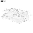 Modern Sectional Sofa With Removable Ottomans, USB Ports by HouseOfZazla