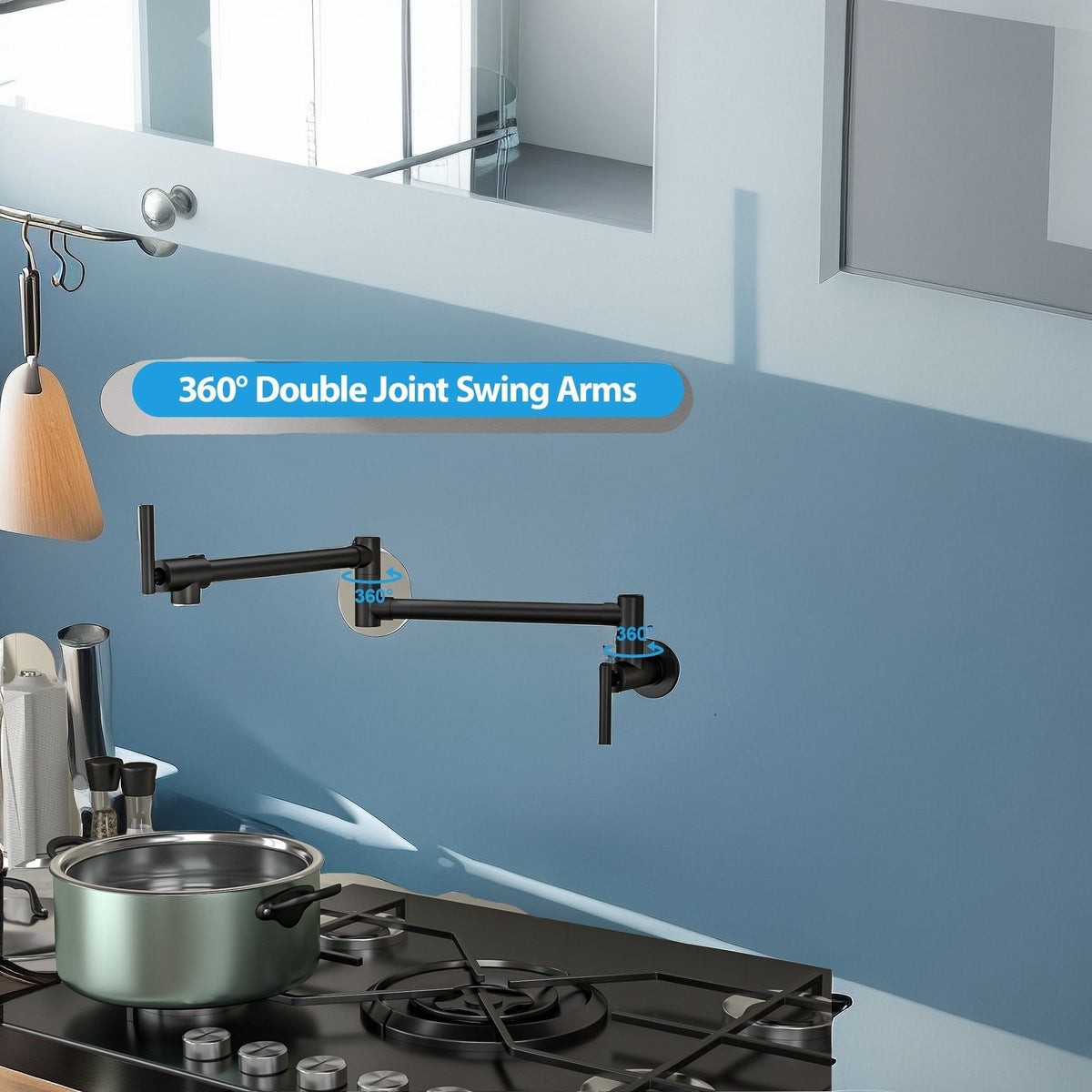 Modern Design Wall Mount Pot Filler Faucet Folding Stretchable, photo 9 of 13