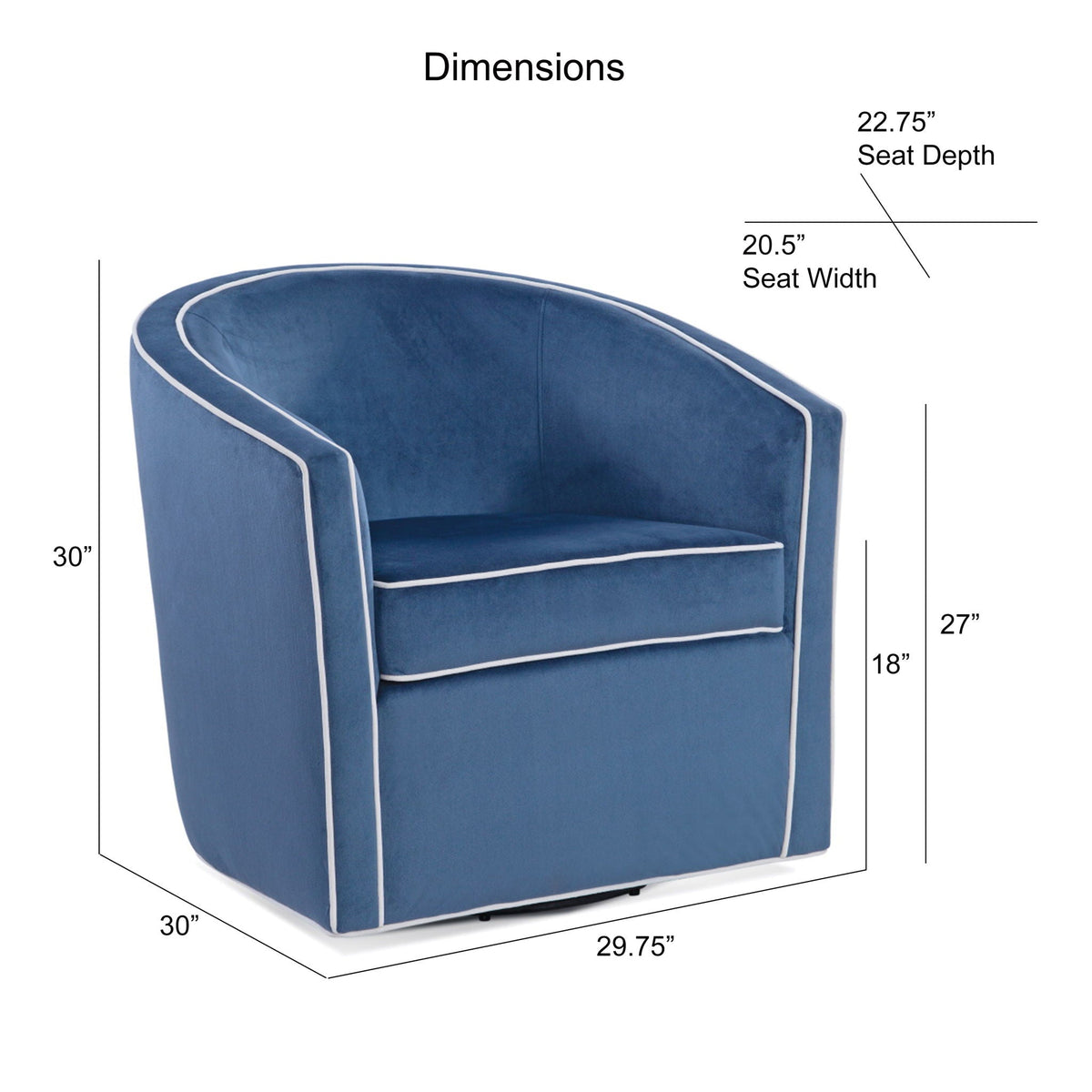 Kendall - Swivel Chair With Barrel Back Design, photo 11 of 18
