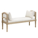 Upholstered Bench with Turned Legs & Side Cushions