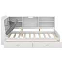Platform Bed With Storage Headboard, Shelves And 2 Drawers by HouseOfZazla