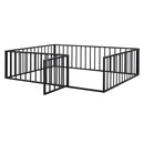 Metal Floor Bed Frame With Fence And Door by HouseOfZazla